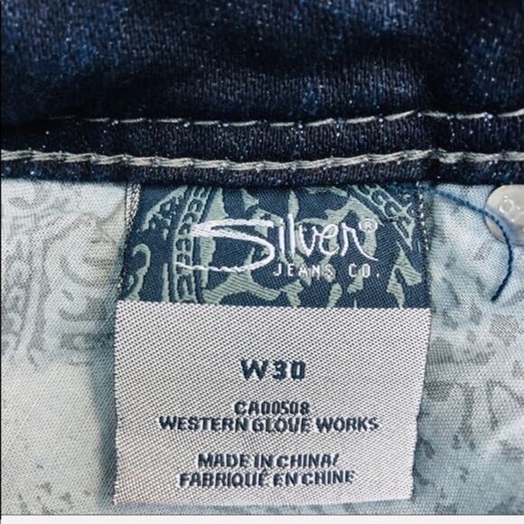 Silver Aiko Kick Flare Dark Wash Cropped Jeans Sz 30 Capri - Picture 6 of 9